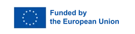 Text "Funded by the European Union", with an European Union flag on the left side.