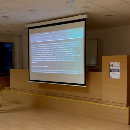 Workshop slide projected.